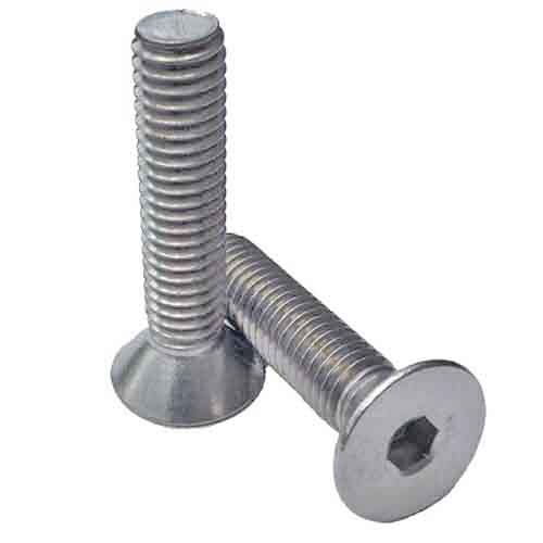 MFSC101560S M10-1.5 X 60 mm  Flat Socket Cap Screw, Coarse, DIN 7991, 18-8 (A2) Stainless